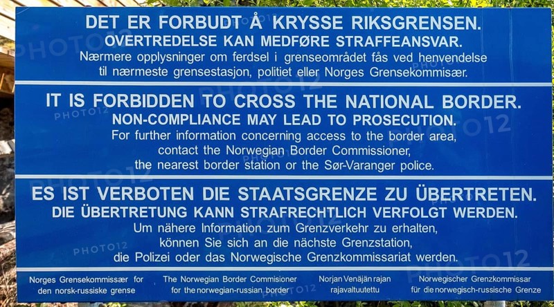 Norway-Russia border, border crossing warning, Kirkenes, Finnmark, Norway, Scandinavia, Europe, adventure travel, tourism, border markings, Hurtigruten, Hurtigruten voyage, cruise, land border, NOR, travel, destination, sea voyage, sightseeing, national border, tourism, Norwegian, Scandinavian, touristic