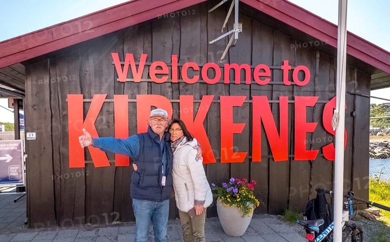 Welcome to Kirkenes, tourists, Bjørnevatn, Finnmark, Norway, Scandinavia, Europe, adventure travel, Bjørnevatn, tourism, house signage, Hurtigruten, Hurtigruten voyage, cruise, NOR, travel, destination, sea voyage, sightseeing, tourism, Welcome to Kirkenes, Norwegian, Scandinavian, touristic