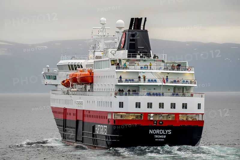 Ship MS Nordlys, Nord-Lenangen, Troms, Norway, Scandinavia, Europe, adventure travel, tourism, Hurtigruten, Hurtigrutenreise, cruise, cruise ship, liner, NOR, Nordlys, passenger ship, shipping company Hurtigruten AS, travel, destination, ship, shipping, sea voyage, sightseeing, tourism, Norwegian, Scandinavian, touristic