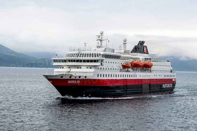 Ship MS Nordlys, Nord-Lenangen, Troms, Norway, Scandinavia, Europe, adventure travel, tourism, Hurtigruten, Hurtigrutenreise, cruise, cruise ship, liner, NOR, Nordlys, passenger ship, shipping company Hurtigruten AS, travel, destination, ship, shipping, sea voyage, sightseeing, tourism, Norwegian, Scandinavian, touristic