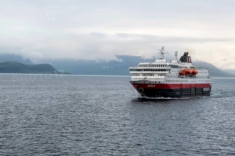 Ship MS Nordlys, Nord-Lenangen, Troms, Norway, Scandinavia, Europe, adventure travel, tourism, Hurtigruten, Hurtigrutenreise, cruise, cruise ship, liner, NOR, Nordlys, passenger ship, shipping company Hurtigruten AS, travel, destination, ship, shipping, sea voyage, sightseeing, tourism, Norwegian, Scandinavian, touristic
