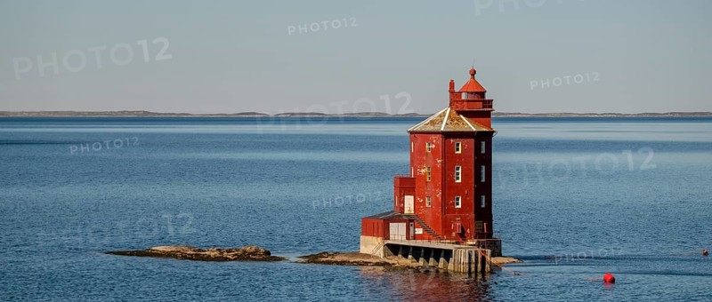 Kjeungskjær Fyr, red lighthouse, off the Norwegian coast on a small archipelago off Ã˜rland, Trø¸ndelag.Uthaug, Trø¸ndelag, Norway, Scandinavia, Europe, adventure travel, monument protection, fjord, tourism, Hurtigruten, Hurtigruten voyage, island, cruise, coast, coastal landscape, lighthouse, NOR, travel, destination, skerry, sea voyage, seabird sanctuary, sightseeing, tourism, Trøndelag, tower, Uthaug, octagonal, Norwegian, red colour, red facade, Scandinavian, touristy, Red Lighthouse, wooden lighthouse, historic lighthouse, landmark, landmarking
