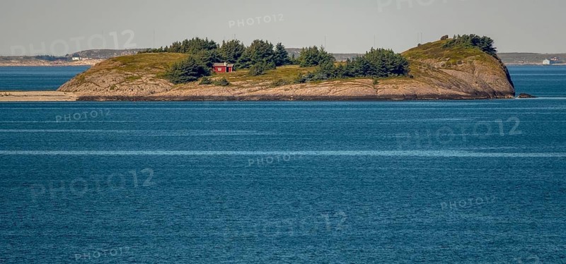 Island with house in the Trondheimfjord, Uthaug, Trøndelag, Norway, Scandinavia, Europe, adventure trip, fjord, tourism, Hurtigruten, Hurtigruten trip, cabin, island, cruise, NOR, travel, destination, sea trip, sightseeing, tourism, Trøndelag, house, wooded, rocky archipelago, Norwegian, red facade, Scandinavian, touristic