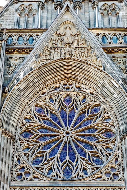 Nidaros Cathedral, cathedral, west façade, Trondheim, Trøndelag, Norway, Scandinavia, Europe, adventure trip, Office of the Presidents of the Norwegian Bishops' Conference, place of worship, Domkirke, tourism, religious community, place of worship, Hurtigruten, Hurtigruten voyage, church, church community, denomination, Kongsgårdsgata, cruise, NOR, national shrine, travel, destination, religion, sea voyage, sightseeing, tourism, Trøndelag, gothic architecture, Norwegian, Scandinavian, tourist