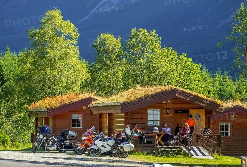 Biker meeting, camping cabins, Tafjord, Møre og Romsdal, Norway, Scandinavia, Europe, adventure travel, tourism, Hurtigruten, Hurtigruten trip, cruise, motorcyclist, Møre og Romsdal, NOR, travel, destination, sea trip, sightseeing, tourism, Norwegian, Scandinavian, touristic