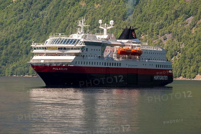 Ship MS Polarlys, Geirangerfjord, Geiranger, Møre og Romsdal, Norway, Scandinavia, Europe, adventure trip, fjord, tourism, Hurtigruten, Hurtigruten voyage, cruise, cruise ship, Møre og Romsdal, NOR, passenger ship, shipping company Hurtigruten AS, travel, destination, Royal Mail Ship, ship, shipping, sea voyage, sightseeing, tourism, UNESCO World Heritage Site, Norwegian, Scandinavian, tourism