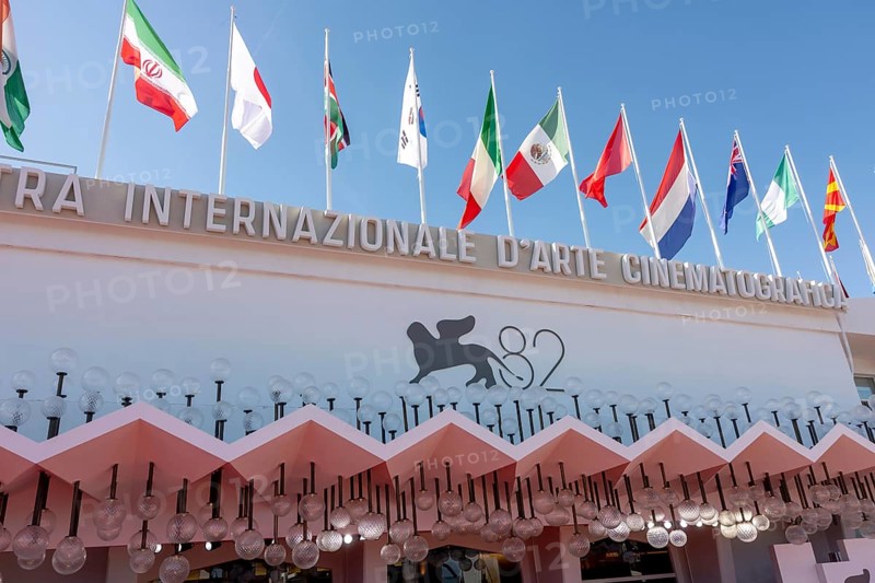 Venice, Italy - 1 September 2025: Palazzo del Cinema during the red carpet of - The Testament of Ann Lee - during the 82nd Venice International Film Festival
