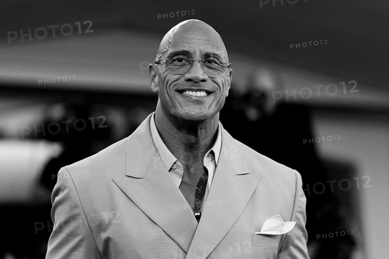 Venice, Italy - 1 September 2025: Dwayne Johnson aka The Rock during the Red Carpet of - The Smashing Machine - during the 82nd Venice International Film Festival. Note: the photo was subsequently converted to b/w