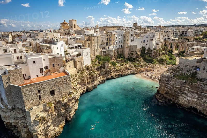 Polignano a Mare seen from above, Apulia, Italy