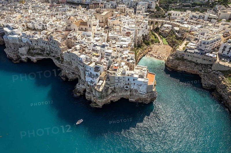 Polignano a Mare seen from above, Apulia, Italy