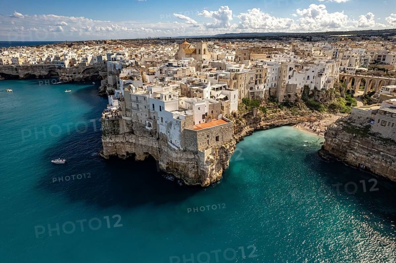 Polignano a Mare seen from above, Apulia, Italy