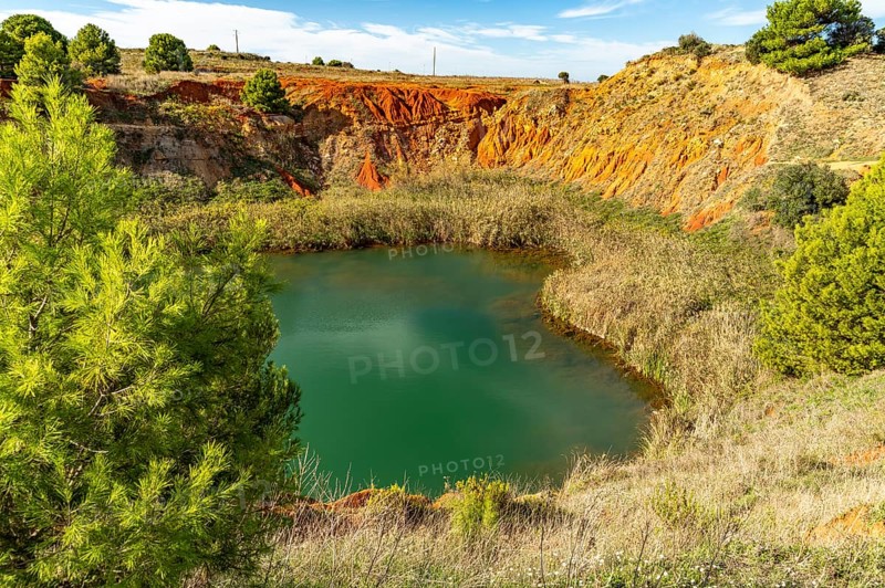 Cava di Bauxite, lake of a former bauxite mine near Otranto, Apulia, Italy