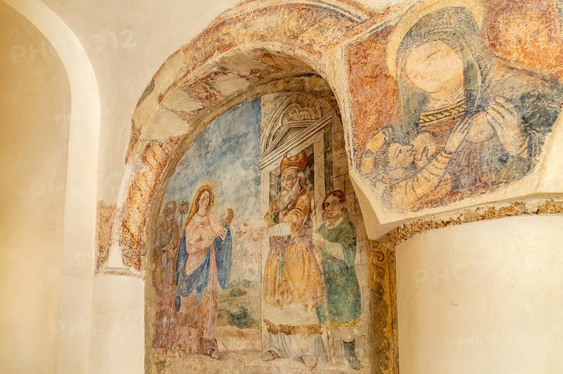 Byzantine frescoes in the church of Chiesa San Pietro, Otranto, Apulia, Italy