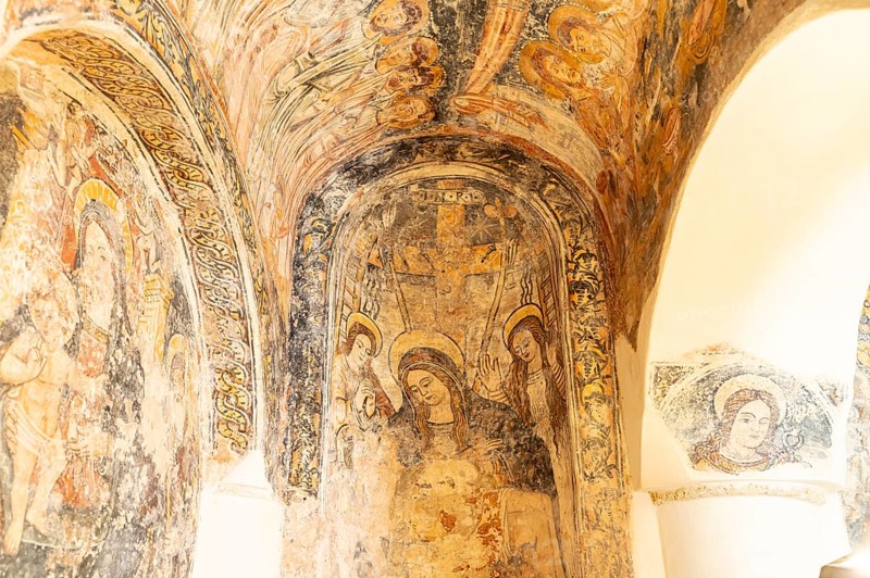 Byzantine frescoes in the church of Chiesa San Pietro, Otranto, Apulia, Italy