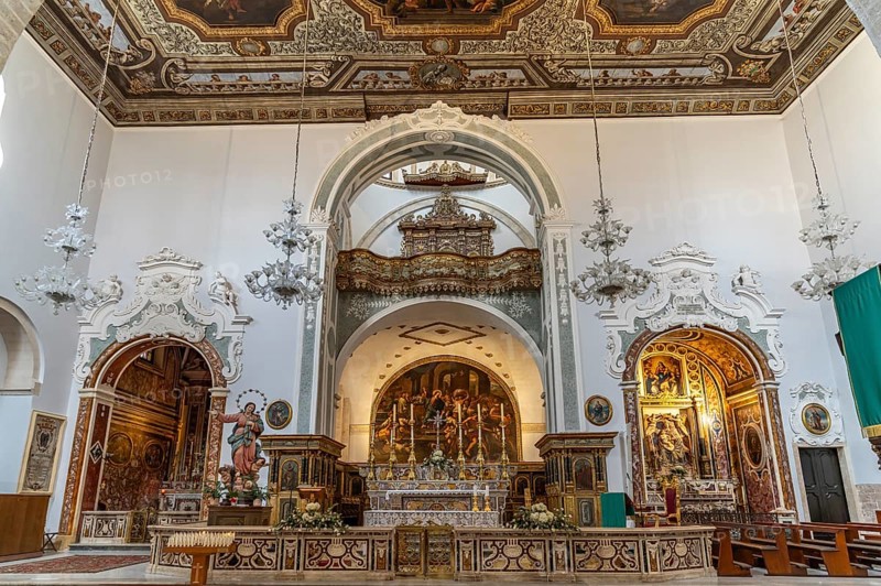 Interior of the church Chiesa Madre di Santa Maria Assunta, Polignano a Mare, Apulia, Italy