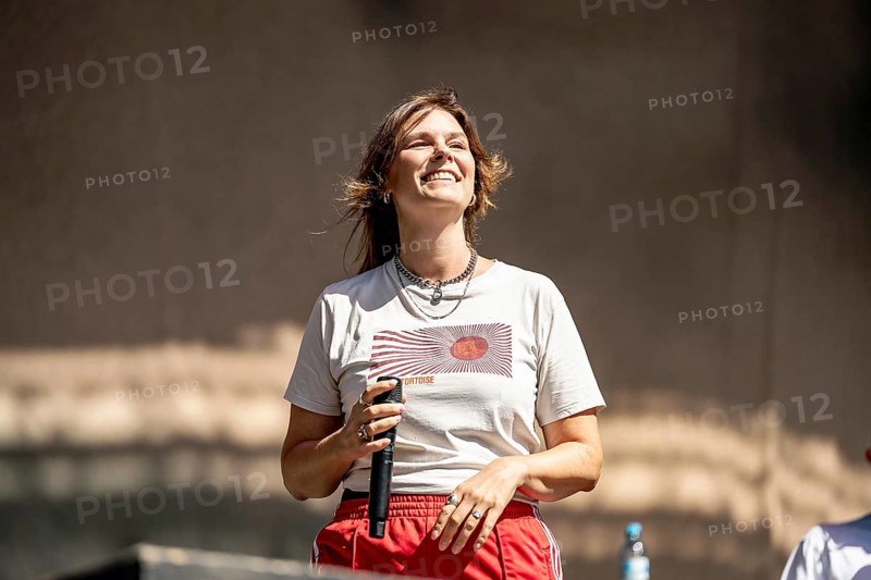 Eva Briegel, singer of the band Juli at the Superbloom Festival, day 2 in the Olympiapark, Munich, 31-08.2025