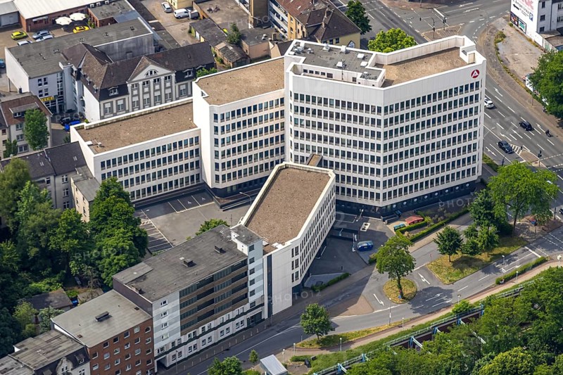 Aerial photo, employment agency, job centre, Oberhausen, Ruhr area, North Rhine-Westphalia, Germany, authority, DE, Europe, aerial photo, aerial photography, aerial photography, overview, bird's-eye view, overview, OberhausenSued