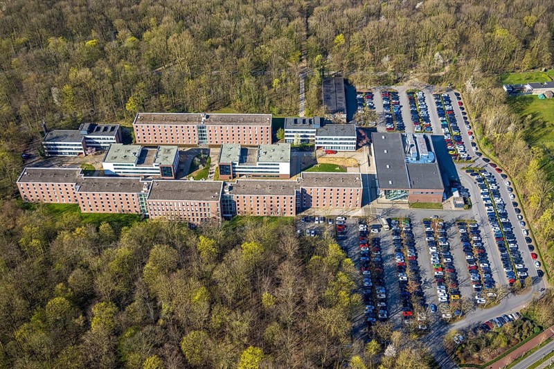Aerial photograph, North Rhine-Westphalia School of Finance, at Nordkirchen Castle, Nordkirchen, Münsterland, North Rhine-Westphalia, Germany, education, educational institution, DE, Europe, finance, educational institute, aerial photograph, aerial photography, aerial photography, school, overview, bird's-eye view, overview