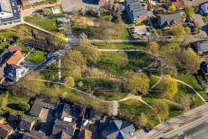 Aerial view, Capeller Dorfpark, Capelle, Nordkirchen, Münsterland, North Rhine-Westphalia, Germany, DE, Europe, aerial view, aerial photography, aerial photography, overview, bird's-eye view, overview