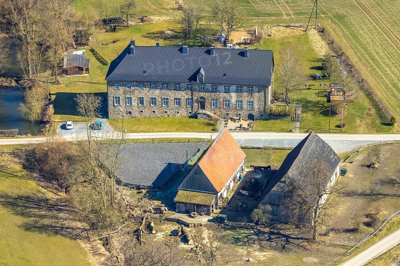 Aerial view, former Galilee Convent, Enste, Meschede, Sauerland, North Rhine-Westphalia, Germany, place of worship, DE, Dominican Sisters of the Klausenberg, Europe, convent, aerial view, aerial photography, aerial photography, sight, overview, bird's-eye view, historical, overview