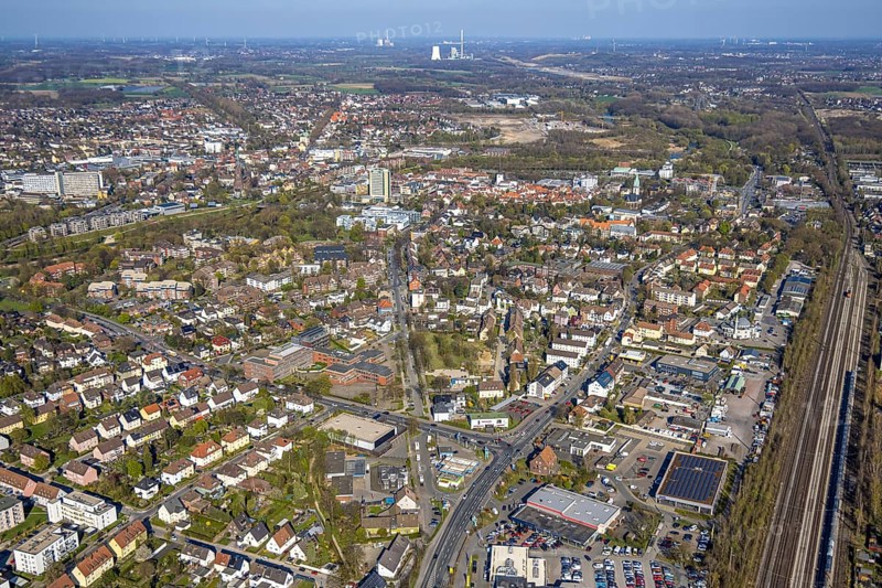 Aerial view, residential area, local view around Dortmunder Straße, Lünen, Ruhr area, North Rhine-Westphalia, Germany, DE, Europe, property tax, real estate, aerial view, aerial photography, aerial photography, Münsterland, overview, bird's eye view, residential complex, living and living, residential area, residential quality, residential neighbourhood, housing estate, residential area, birds-eyes view, overview
