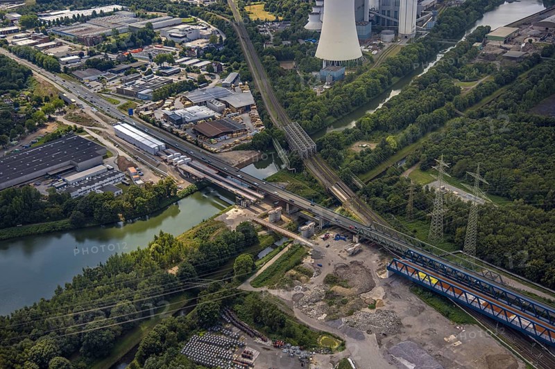 Aerial view, large construction site motorway junction Herne with tunnel construction, motorway A43 between Recklinghausen Emscher- and Rhein-Herne-Kanal overpass and exit Bochum Riehmke, motorway A42, Baukau-West, Herne, Ruhr area, North Rhine-Westphalia, Germany, construction work, construction area, building site, building plots, construction project, building site, Europe, large construction site #Herne #aerial view #aerial photography #aerial photography #aerial photography #North Rhine-Westphalia #North Rhine-Westphalia #Ruhr area #overview #bird perspective