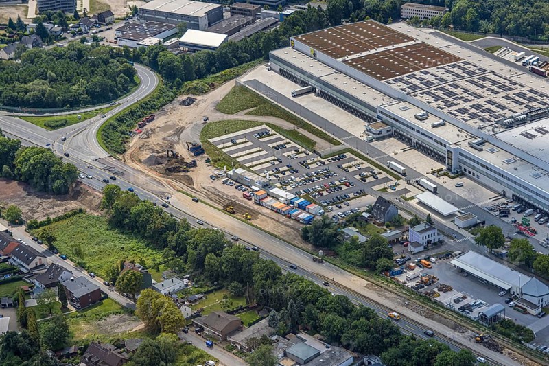 Aerial view, large construction site motorway junction Herne with tunnel construction, motorway A43 between Recklinghausen Emscher- and Rhein-Herne-Kanal overpass and exit Bochum Riehmke, motorway A42, Baukau-West, Herne, Ruhr area, North Rhine-Westphalia, Germany, construction work, construction area, building site, building plots, construction project, building site, Europe, large construction site #Herne #aerial view #aerial photography #aerial photography #aerial photography #North Rhine-Westphalia #North Rhine-Westphalia #Ruhr area #overview #bird perspective