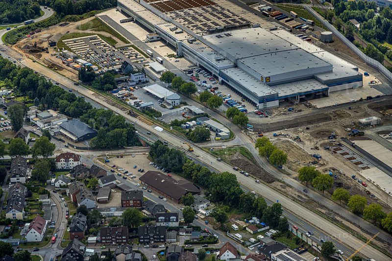 Aerial view, large construction site motorway junction Herne with tunnel construction, motorway A43 between Recklinghausen Emscher- and Rhein-Herne-Kanal overpass and exit Bochum Riehmke, motorway A42, Baukau-West, Herne, Ruhr area, North Rhine-Westphalia, Germany, construction work, construction area, building site, building plots, construction project, building site, Europe, large construction site #Herne #aerial view #aerial photography #aerial photography #aerial photography #North Rhine-Westphalia #North Rhine-Westphalia #Ruhr area #overview #bird perspective