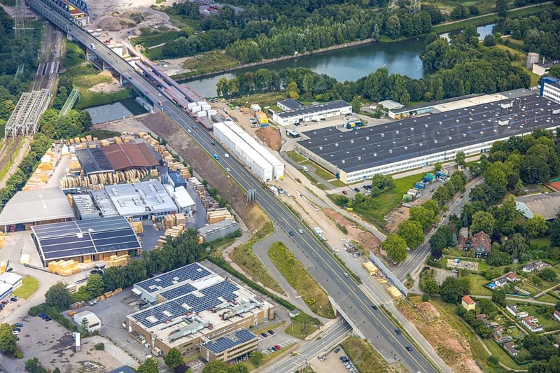 Aerial view, large construction site motorway junction Herne with tunnel construction, motorway A43 between Recklinghausen Emscher- and Rhein-Herne-Kanal overpass and exit Bochum Riehmke, motorway A42, Baukau-West, Herne, Ruhr area, North Rhine-Westphalia, Germany, construction work, construction area, building site, building plots, construction project, building site, Europe, large construction site #Herne #aerial view #aerial photography #aerial photography #aerial photography #North Rhine-Westphalia #North Rhine-Westphalia #Ruhr area #overview #bird perspective