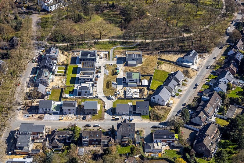 Aerial photo, SEG Herne construction site with new building Schäferstraße Am Stadtgarten, Herne-Mitte, Herne, Ruhr area, North Rhine-Westphalia, Germany, construction work, construction area, construction site, building plots, construction project, construction site, DE, Europe, aerial photo, aerial photography, aerial photography, new building, shell construction, overview, bird's-eye view, bird's-eye view, overview