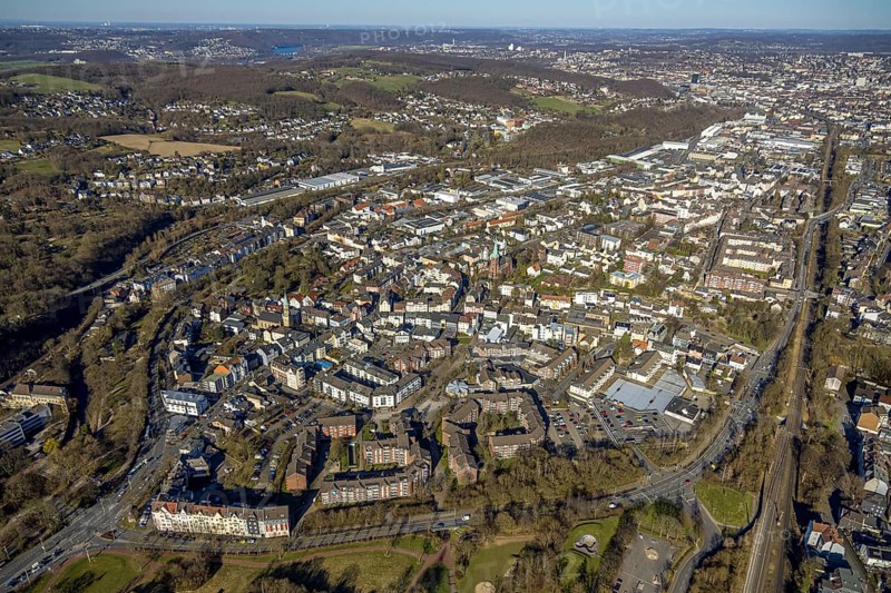 Aerial view, residential area, view of Haspe district, Hagen, Ruhr area, North Rhine-Westphalia, Germany