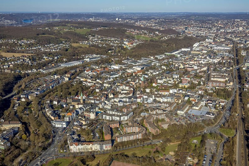 Aerial view, residential area, view of Haspe district, Hagen, Ruhr area, North Rhine-Westphalia, Germany