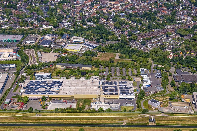 Aerial view, former GAFÖG site Emscherstrasse 66, Bleistahl automotive supplier plant Gelsenkirchen, Erle, Gelsenkirchen, Ruhr area, North Rhine-Westphalia, Germany