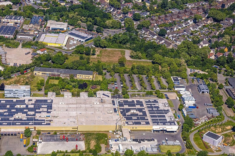 Aerial view, former GAFÖG site Emscherstrasse 66, Bleistahl automotive supplier plant Gelsenkirchen, Erle, Gelsenkirchen, Ruhr area, North Rhine-Westphalia, Germany