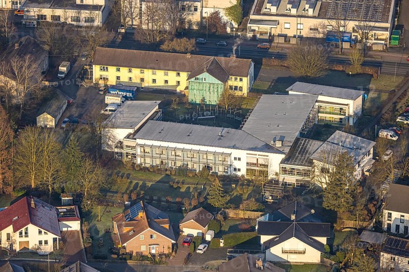 Aerial view, social counselling centre of the Evangelische Perthes-Stiftung e.V., non-profit organisation, t