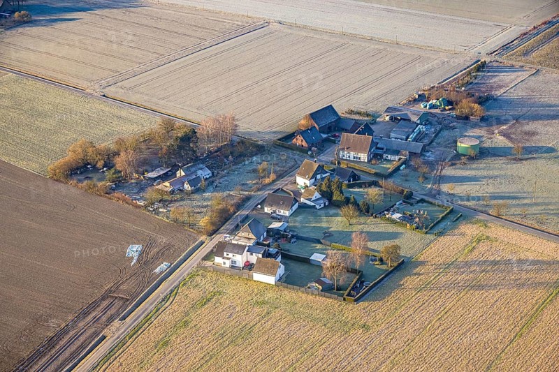 Aerial view, residential area, view of Dreihausen, Scheidingen, city limits of Hamm, Welver, Ruhr area, North Rhine-Westphalia, Germany