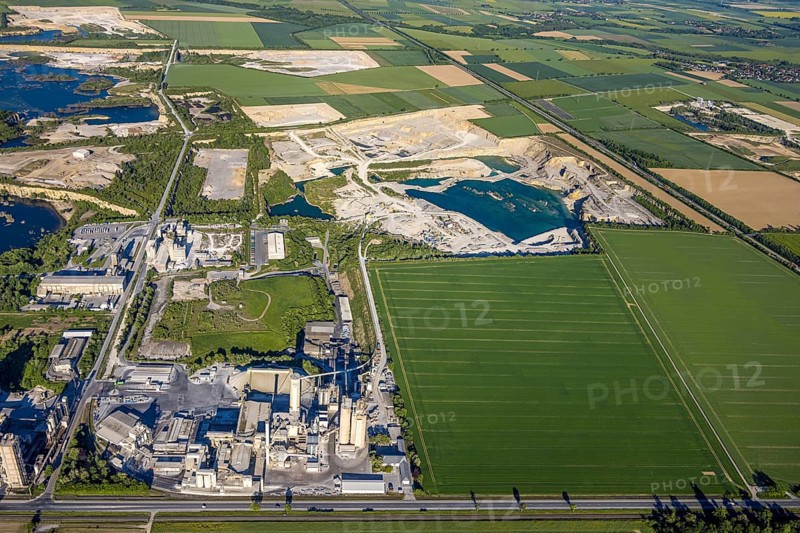 Aerial photo, Erwitte, Portland Cement, lime mining, North Rhine-Westphalia, Germany