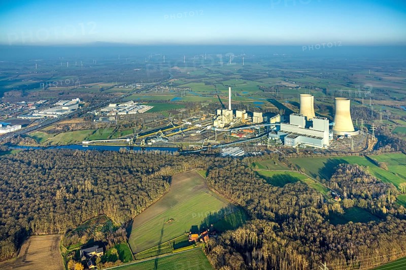 Aerial photo, RWE power plant Westfalen, Uentrop, Hamm, Ruhr area, North Rhine-Westphalia, Germany