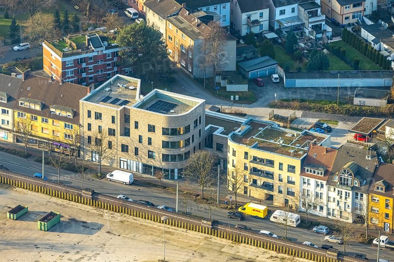 Aerial view, district centre Neubau an der Wilhelmstraße, Mitte, Hamm, Ruhr area, North Rhine-Westphalia, Germany