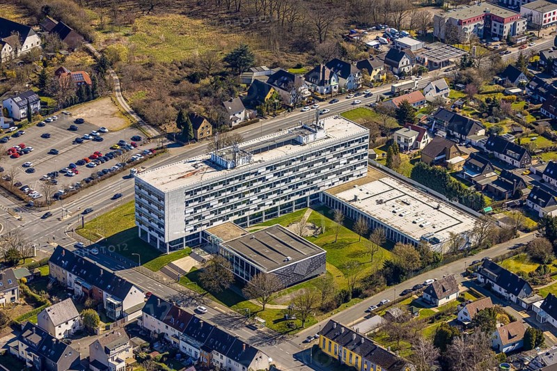 Aerial view, South Westphalia University of Applied Sciences, Hagen site, university quarter, Hagen, Ruhr area, North Rhine-Westphalia, Germany