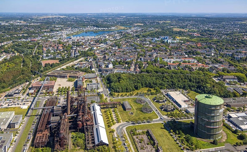 Aerial view, Phoenix-West, Phoenix-East, Phoenix Lake, Hörde, former steelworks site, Dortmund, Ruhr area, North Rhine-Westphalia, Germany