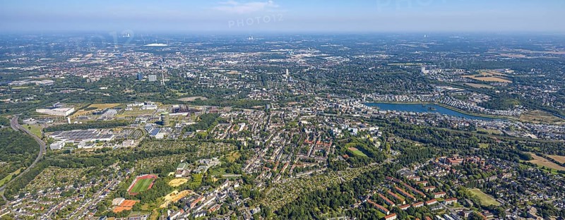 Aerial view, Phoenix-West, Phoenix-East, Phoenix Lake, Hörde, former steelworks site, Dortmund, Ruhr area, North Rhine-Westphalia, Germany