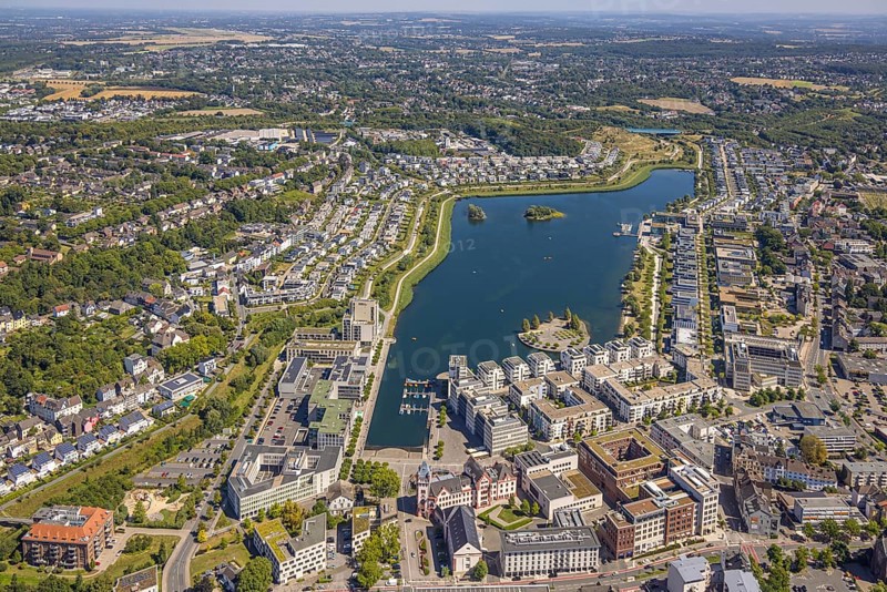 Aerial view, Phoenix-West, Phoenix-East, Phoenix Lake, Hörde, former steelworks site, Dortmund, Ruhr area, North Rhine-Westphalia, Germany