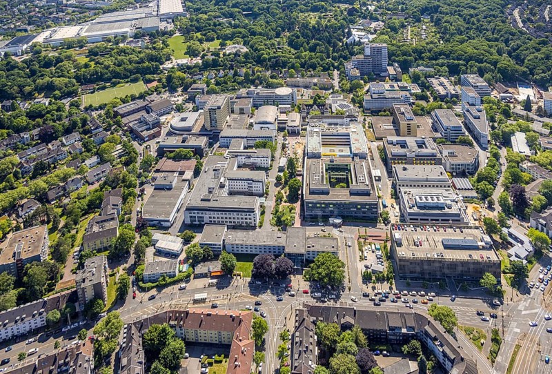 Aerial view, University Hospital Essen, Holsterhausen, Essen, Ruhr area, North Rhine-Westphalia, Germany