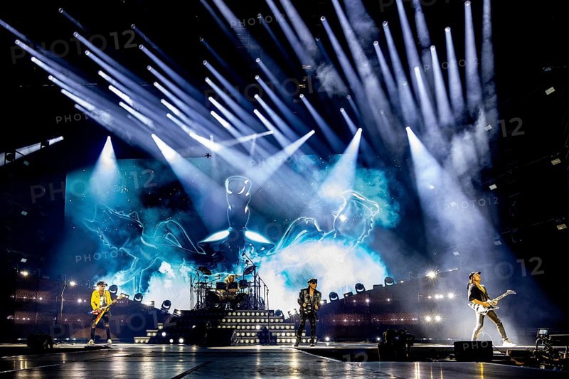 Rudolf Schenker (guitarist), Mikkey Dee (drummer), Klaus Meine (singer) and Matthias Jabs (guitarist) of the band Scorpions live on 60 Years Anniversary Tour at the Heinz-von-Heiden-Arena Hannover on 05.07.2025
