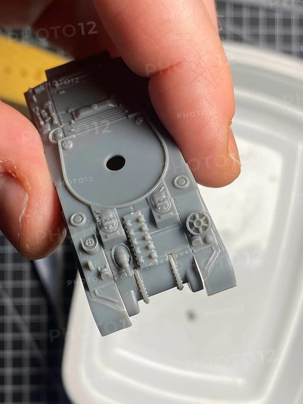 Unpainted armoured upper hull (1:100) for model making diorama, Haan, North Rhine-Westphalia, Germany