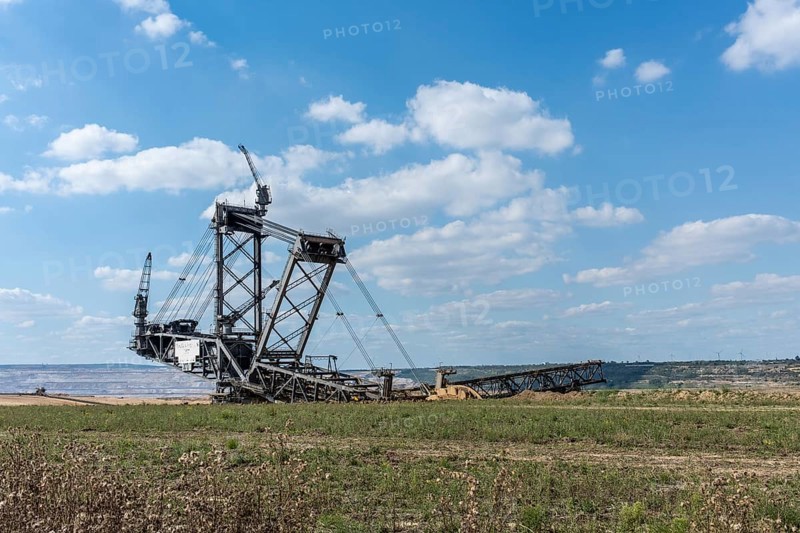Overburden conveyor bridge in the Hambach open-cast mine, Manheim, North Rhine-Westphalia, Germany