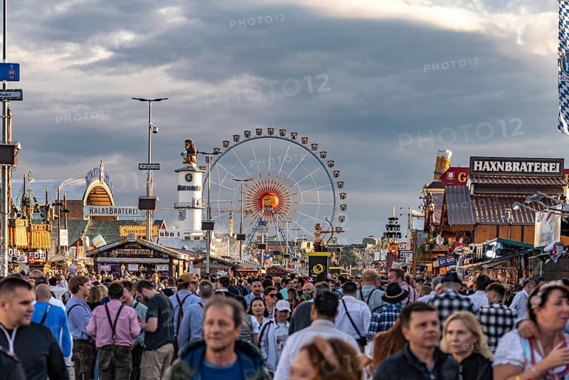Visitors at the Oktoberfest 2024 in Munich, Bavaria, Germany