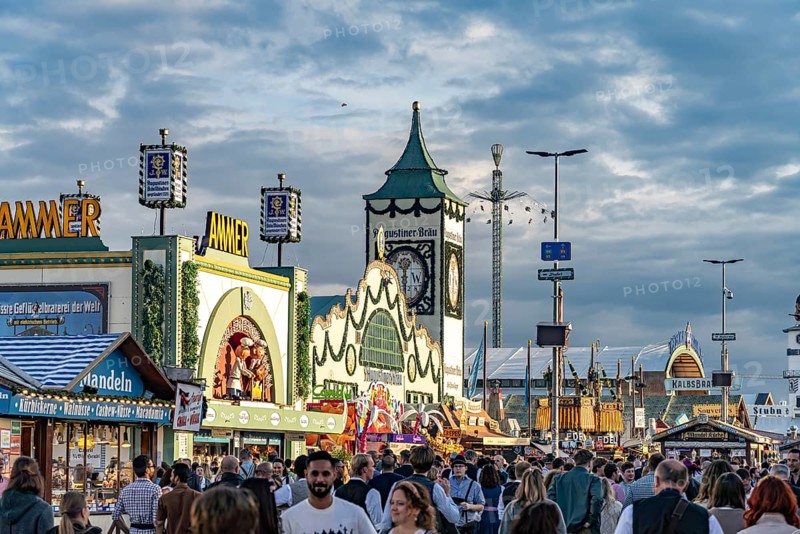 Ammer and Augustiner-Bräu tent at the Oktoberfest 2024 in Munich, Bavaria, Germany