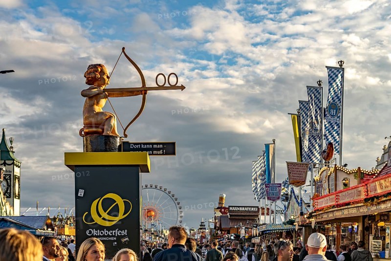 Signposts to the toilets at the Oktoberfest 2024 in Munich, Bavaria, Germany